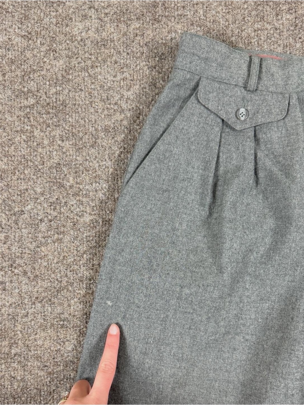 Vintage‎ Liz Claiborne Grey 100% Wool Tapered Leg Trouser Pants Womens Size 6 XS - Picture 3 of 12
